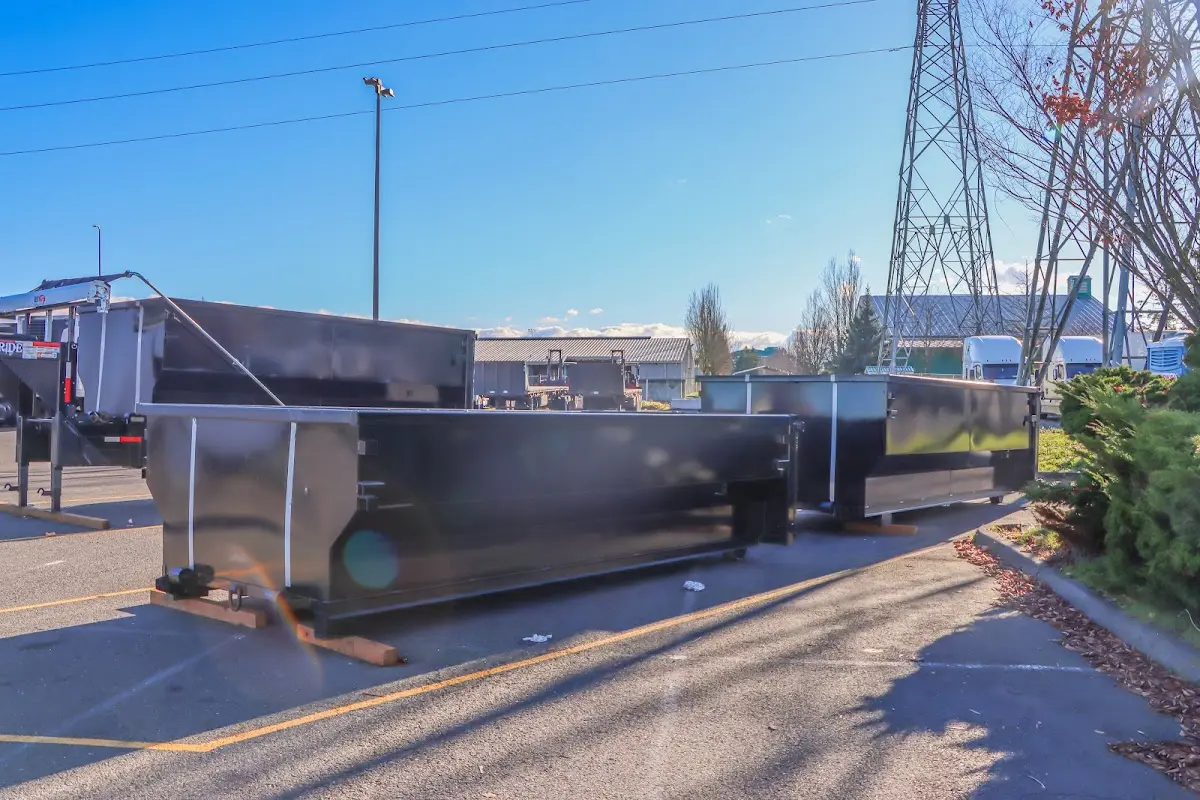 Roll-off dumpster ready for waste disposal at job site for Estate Cleanout Dumpster Rental in Forest